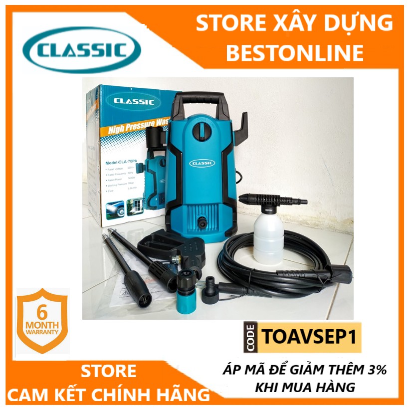 [SIÊU SALE ] Máy rửa xe áp lực cao Classic CLA-70PA