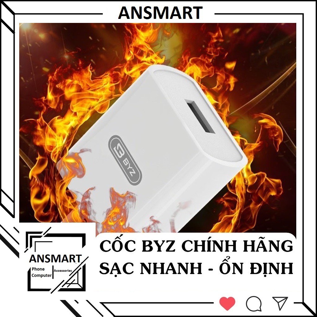 [SẠC NHANH] Củ Sạc nhanh điện thoại BYZ Chính Hãng Model ZL719/ BYZ U8 ( ANSMART )