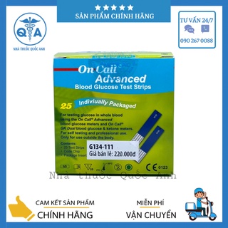 Que thử đường huyết On Call Advanced - hộp 25 que