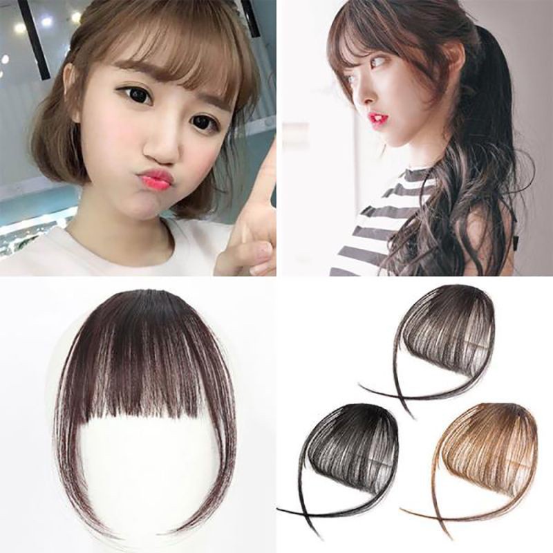 Tóc Mái Giả Bằng Sợi Tổng Hợp Nhiều Màu Tùy Chọn Cho Nữ