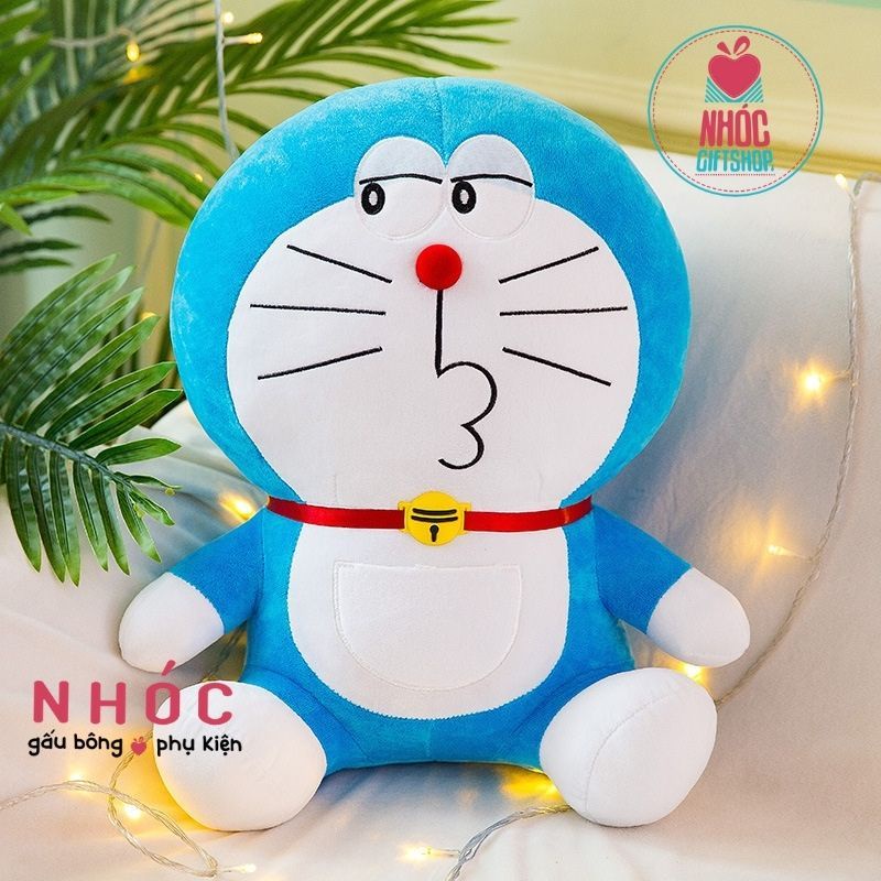 Thú bông Doraemon lông mịn ngồi TC Hàng Cao Cấp An Toàn Cho Bé Size Vừa - NHÓC