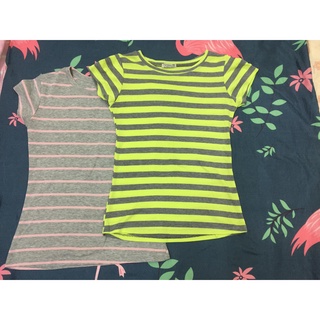 Áo thun ngắn tay kẻ ngang phối màu