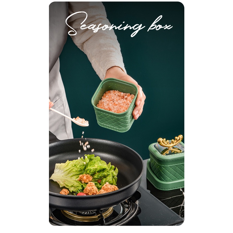 Only HOUSE Hộp Nhựa Đựng Gia Vị Muối Gắn Tường Sang Trọng Kèm Muỗng MSG se