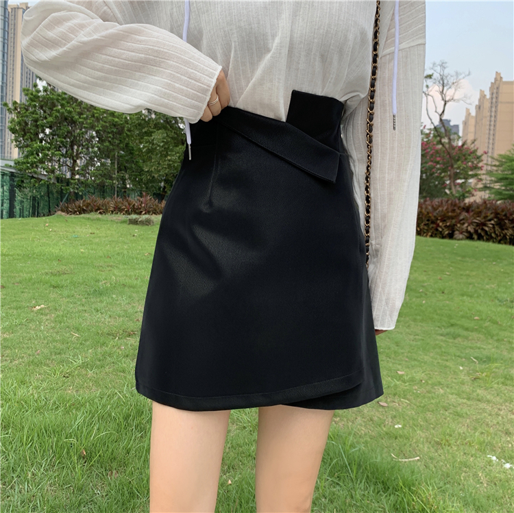 [Mã CBS0703B hoàn 10% tối đa 30K xu 200K] Chân váy da lưng cao phong cách Hàn Quốc cá tính cho nữ | BigBuy360 - bigbuy360.vn