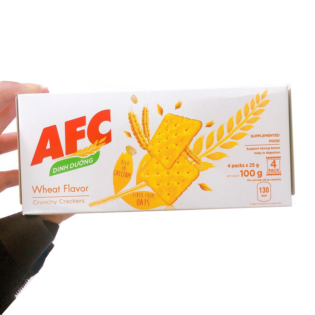 Bánh Quy Cracker AFC Dinh Dưỡng Vị Lúa Mì (Hộp 100g)