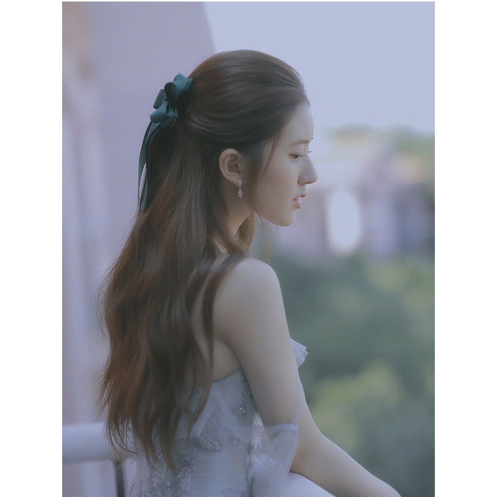 [RẺ VÔ ĐỊCH] Cặp tóc nơ vải đuôi dài satin Hàn Quốc xinh xắn dễ thương tiểu thư  - Phụ kiện tóc, dây cột tóc