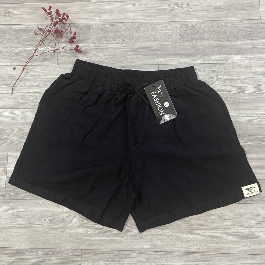 Quần Short Nữ Chất Đũi Mềm Mịn Mát Thấm Hút Mồ Hôi, Có Túi Chéo - Freesize