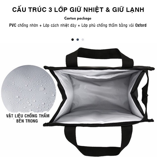 Túi giữ nhiệt đựng hộp cơm 2 lớp dày dặn nhiều kích thước chọn lựa dieuverygood