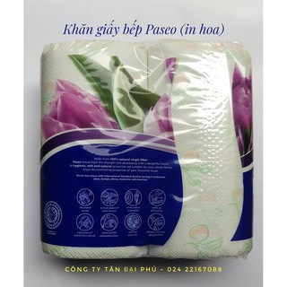 Khăn giấy bếp Paseo in hoa bịch 2 cuộn