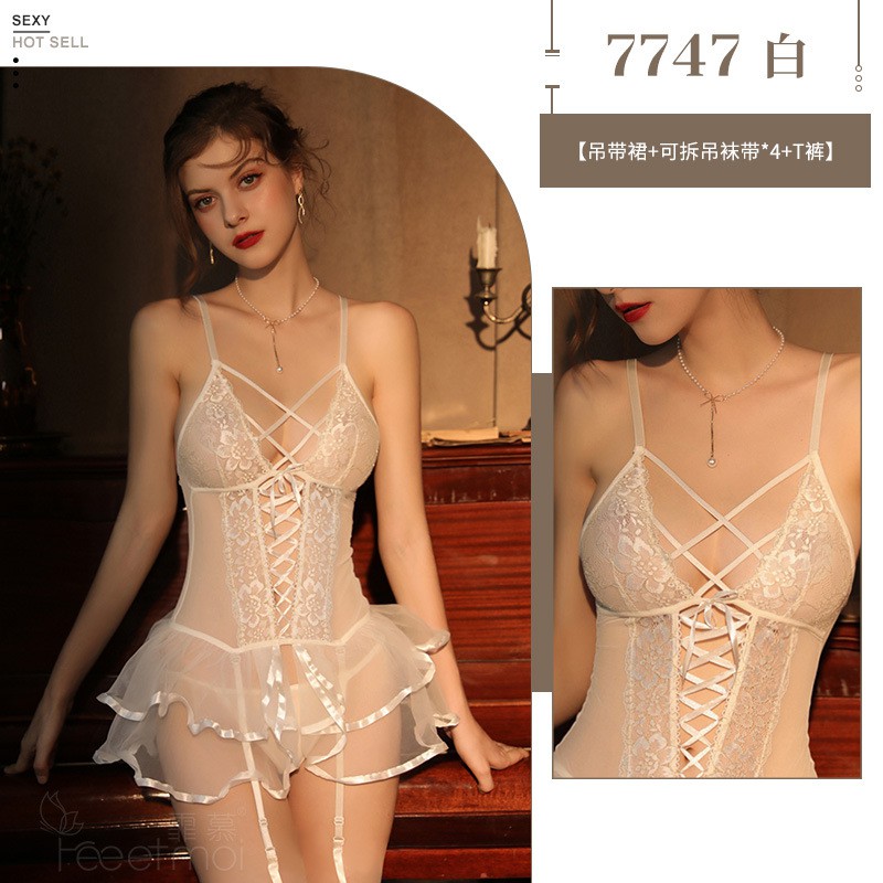 Bộ Đồ Ngủ Ren Xuyên Thấu Gợi Cảm Cho Nữ 7747