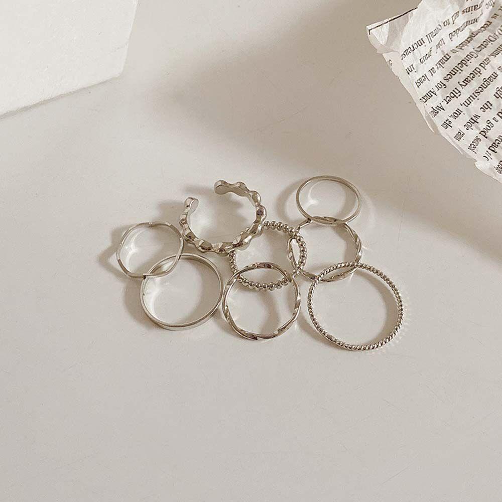 Nhẫn Thời Trang Chống Rơi Thiết Kế Xinh Xắn Cho Nữ|Bộ Nhẫn Hợp Kim Phong Cách Hàn Quốc Sang Trọng