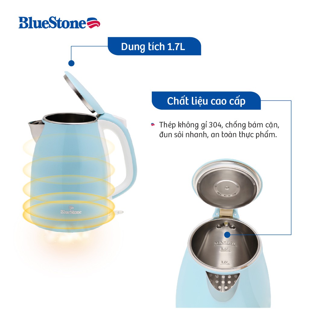 Bình đun siêu tốc Bluestone 1.7 lít KTB-3458