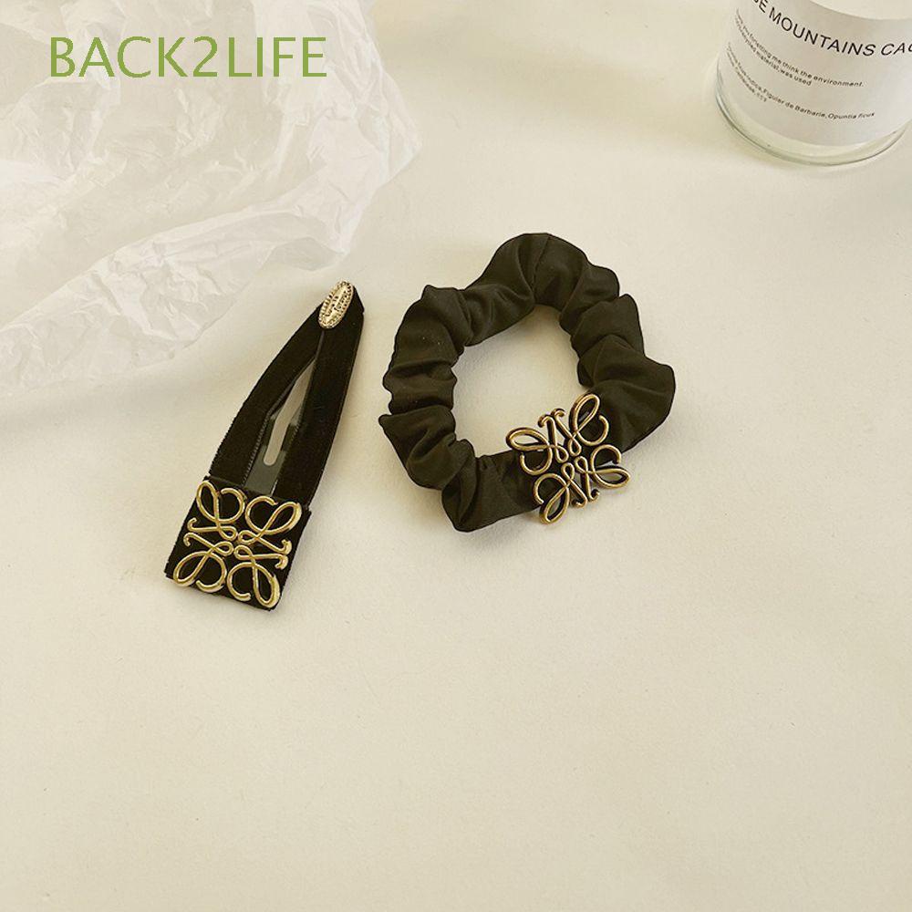 Dây Buộc Tóc Hình Vuông Họa Tiết Chữ Phong Cách Hàn Quốc Retro Cho Nữ