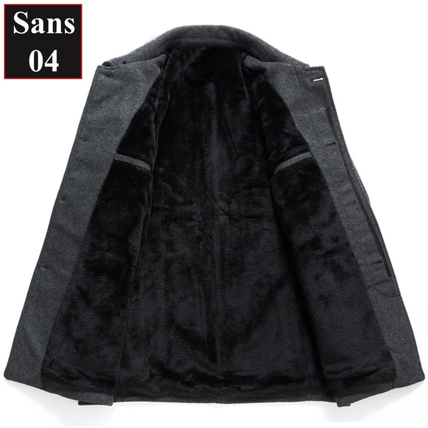 Áo khoác nam blazer dạ lót lông cừu Sans04 dáng ngắn dày mangto hàn quốc trần bông có big size lớn 3XL 4XL màu đen xám