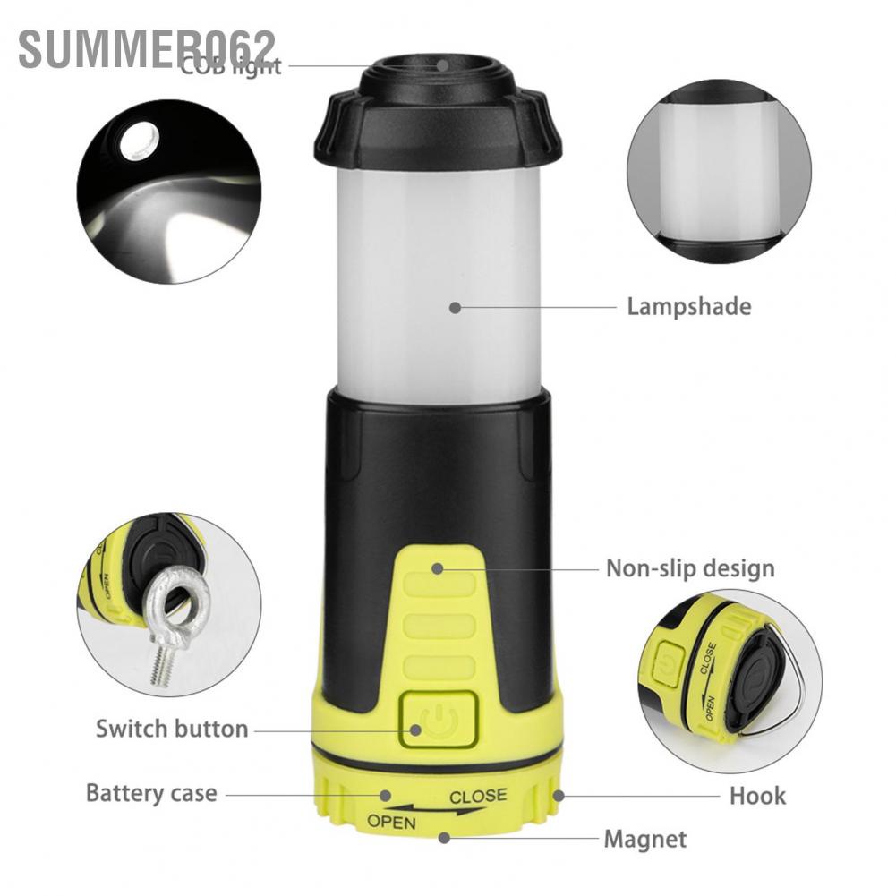 Đèn lồng cắm trại 5 cấp độ ánh sáng Lều LED di động có thể thu gọn lại cho trường hợp mất điện khẩn cấp do bão【Summer062】