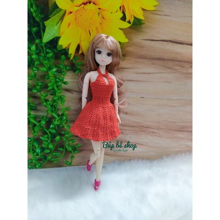 MAU17 - Váy len cổ yếm cho búp bê Barbie, Doris, các loại búp bê 30cm