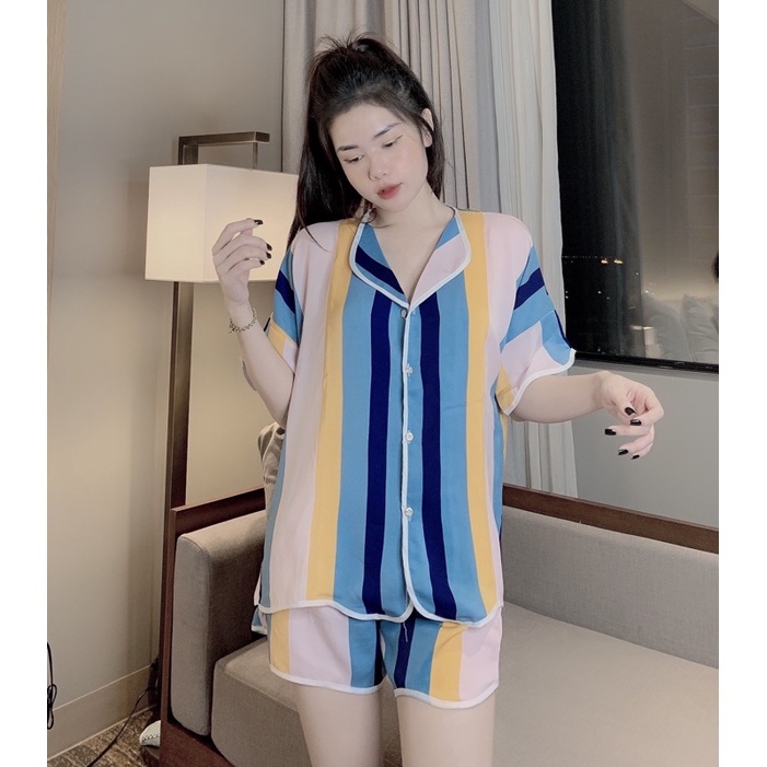 Đồ bộ nữ pijama quần đùi cổ sen họa tiết cute dễ thương chất liệu mango cao cấp KOSAVA