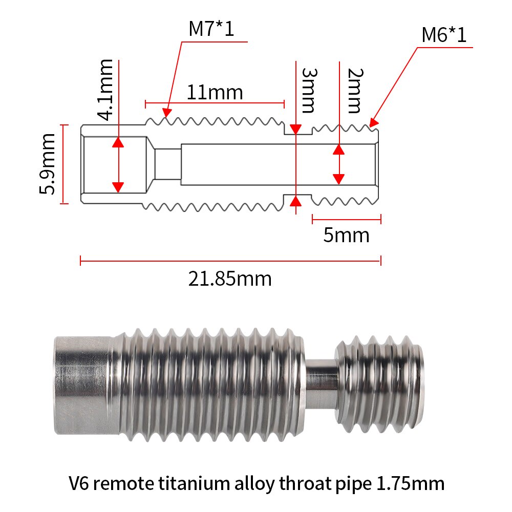 Lõi dẫn nhựa E3D V6 bằng Titan (TC4 - Titanium )