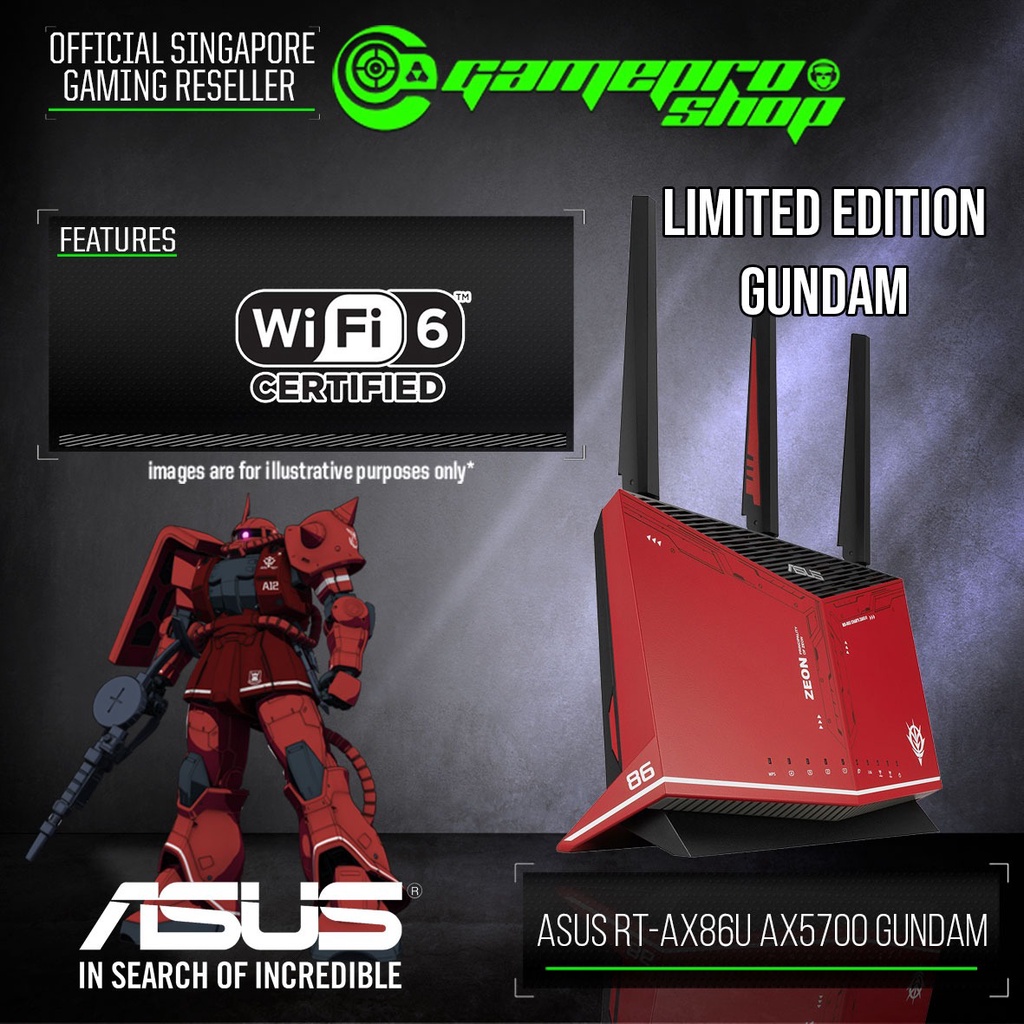 Bộ phát WIFI 6 ASUS RT-AX86U GUNDAM EDITION AX5700 - Phiên bản giới hạn 2021 - Bảo hành 36 tháng chính hãng ASUS | BigBuy360 - bigbuy360.vn