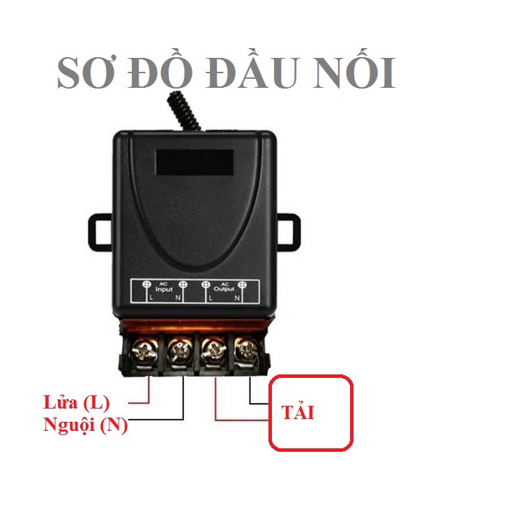 Bộ điều khiển từ xa cho máy bơm nước công suất lớn 30A khoảng cách 100M có chức năng học lệnh RF30A đen