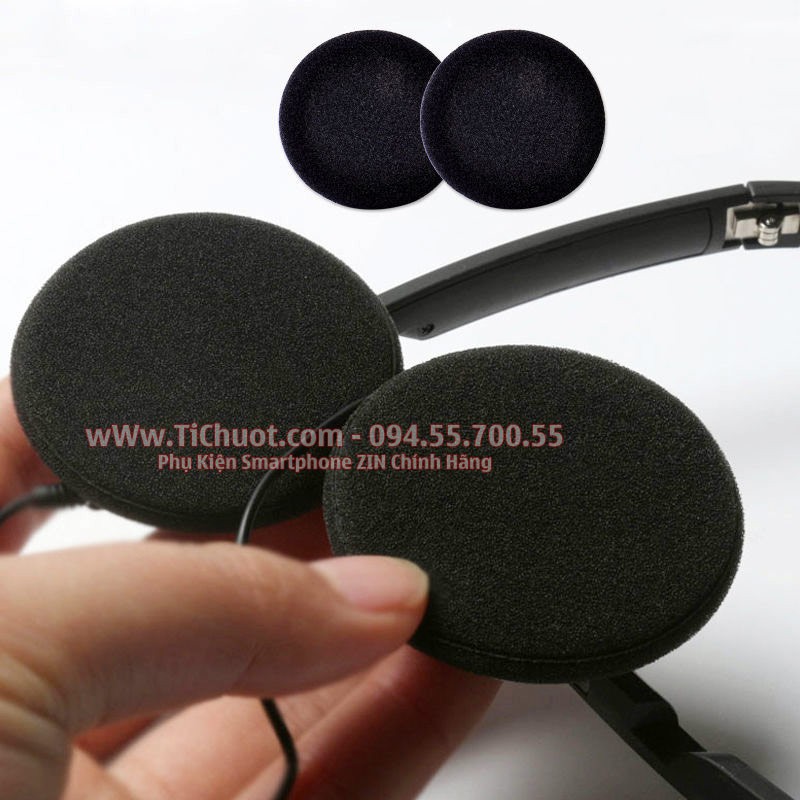 Mút Bông lớn 5.5cm 55mm bọc Tai Nghe Chụp Tai/ Trùm Đầu Gắn vừa Headphone 5cm - 6cm