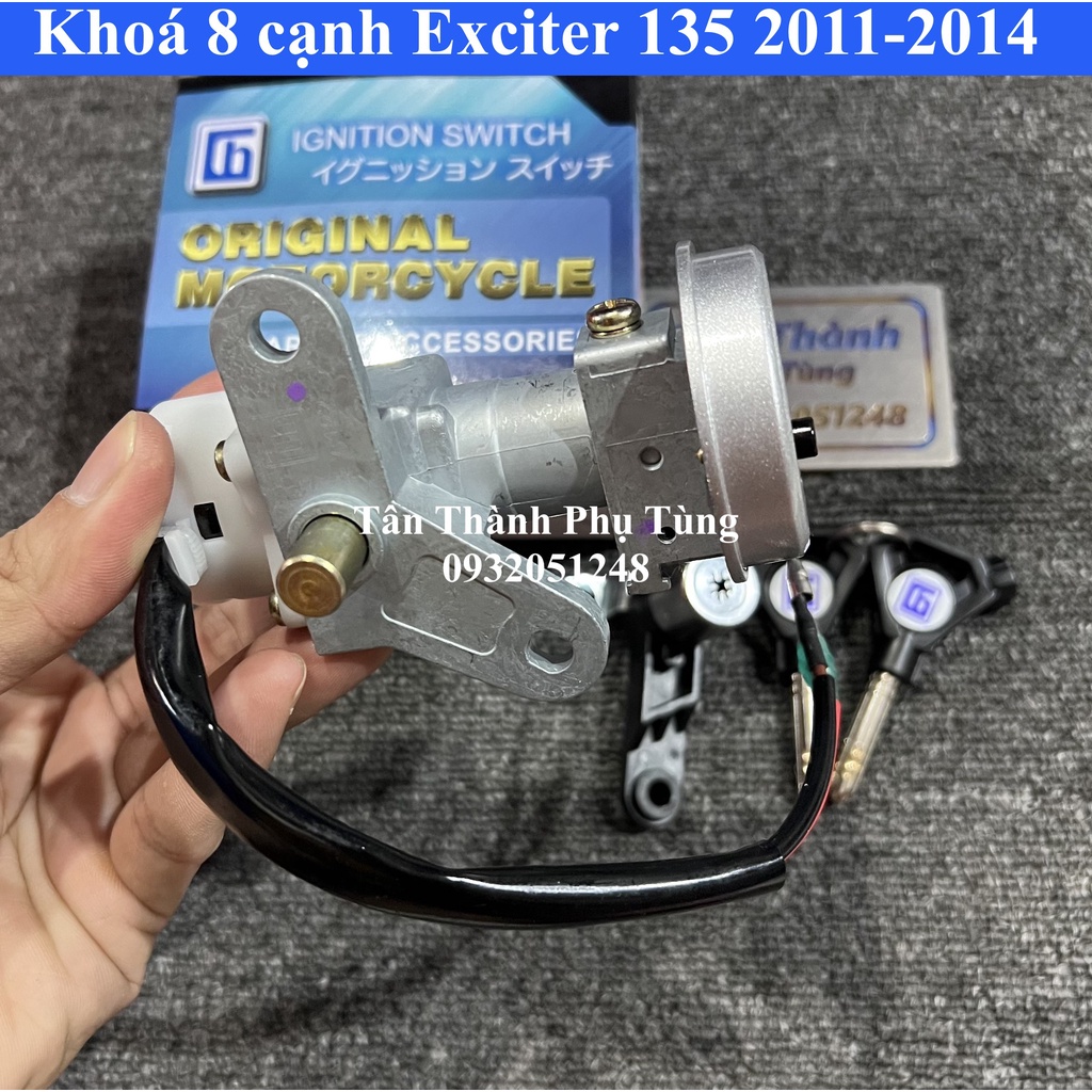 Bộ khoá Exciter 135 2011-2014 8 cạnh kèm khoá yên