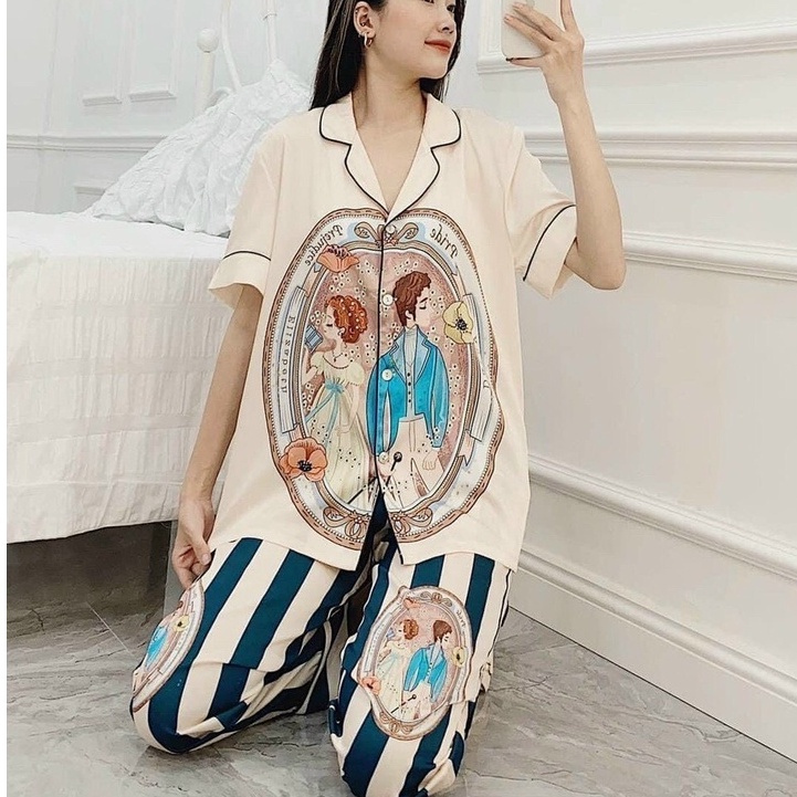 Bộ Pijama - Bộ Lụa Quần Dài Chất Liệu Latin Cao Cấp [HÀNG CHUẨN ĐẸP], Form Dưới 60kg | BigBuy360 - bigbuy360.vn
