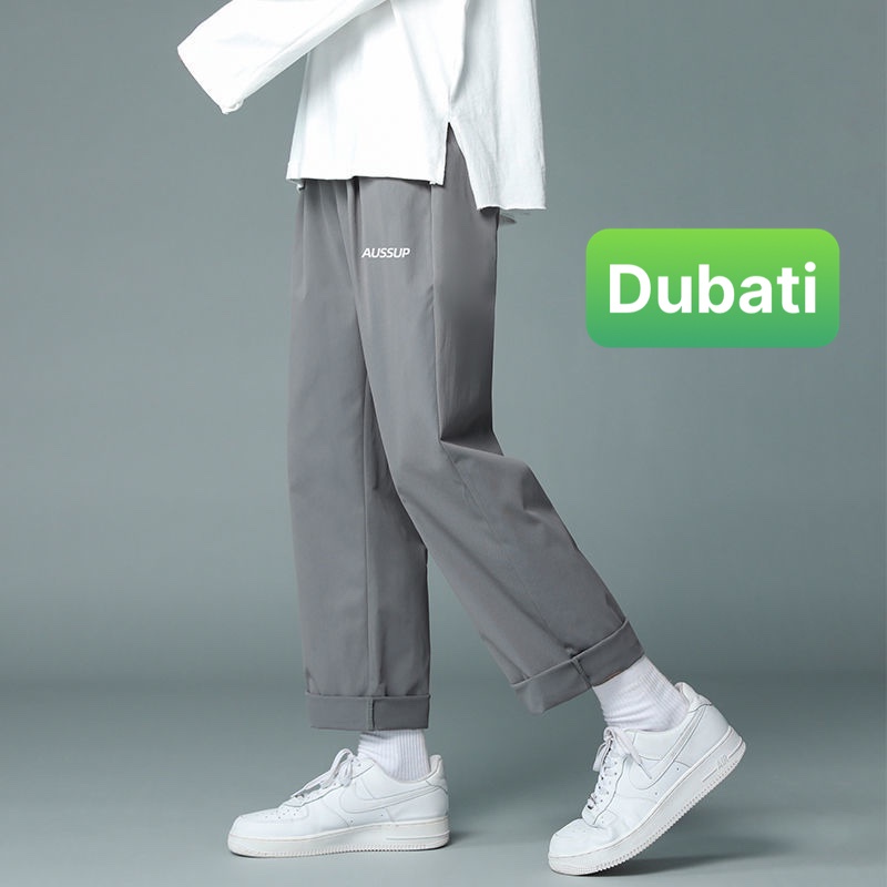 Quần baggy nam nữ Unisex ống rộng in chữ AUSSUP - Kiểu quần Kaki Nam Nữ Ống Suông Basic Unisex Sành điệu mới - Dubfashon