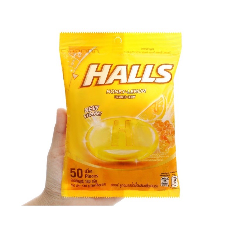 ( MẪU MỚI) KẸO NGẬM HALLS GIẢM ĐAU HỌNG (2 vị)