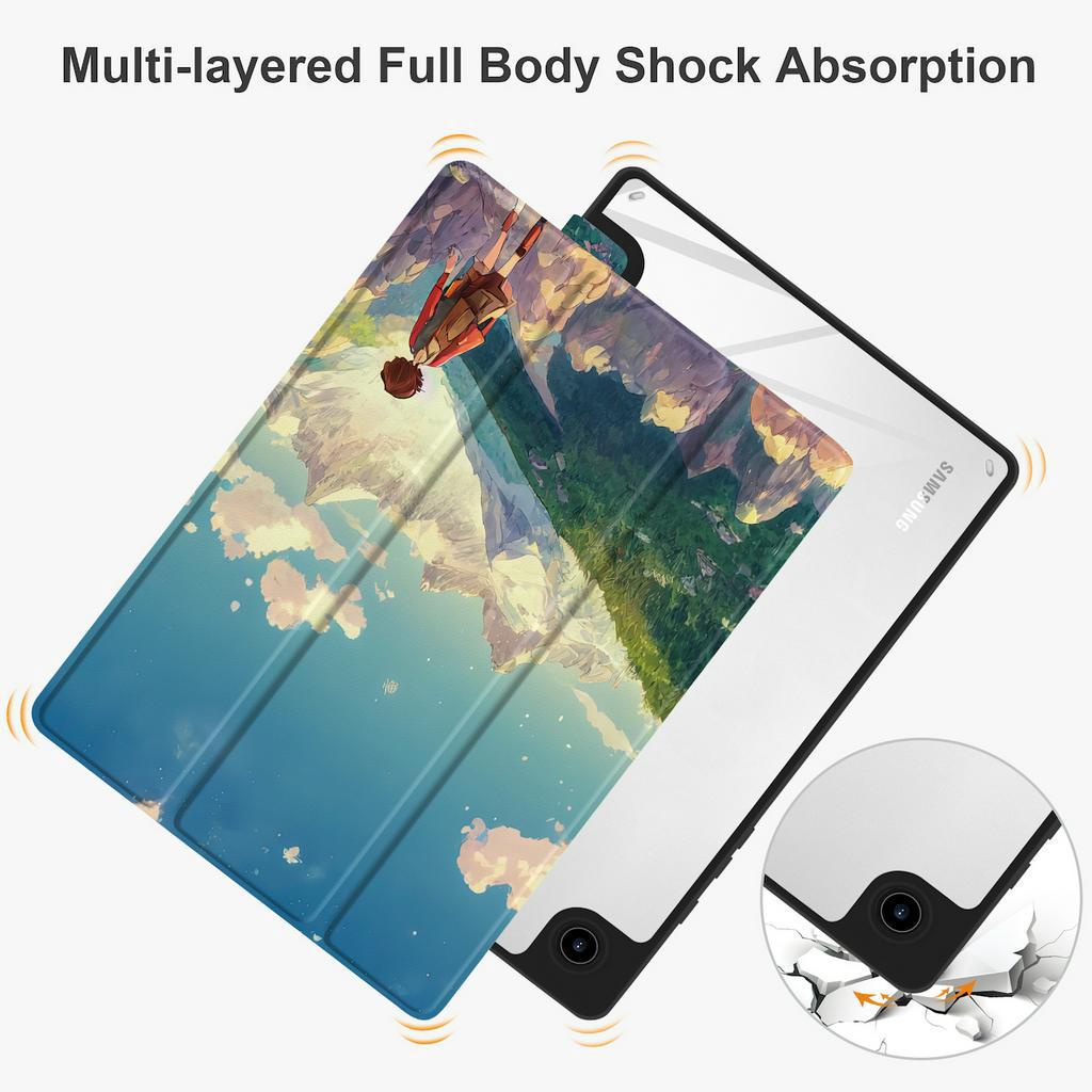 Bao da máy tính bảng BATIANDA PU thích hợp cho Acrylic Trong Suốt Chống Sốc Có Giá Đỡ Gấp Làm Ba Tự Động Thức / Ngủ Cho Samsung Galaxy Tab A8 10.5inch SM-X200 X205 X207