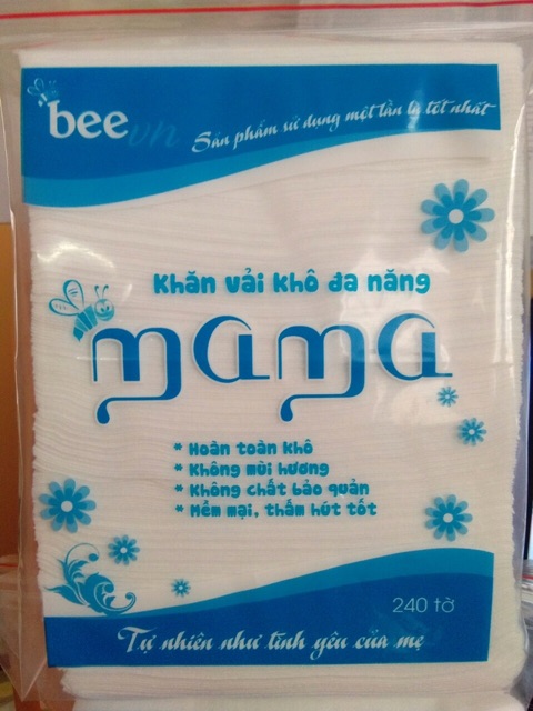 Khăn vải khô Mama  240 tờ / tui