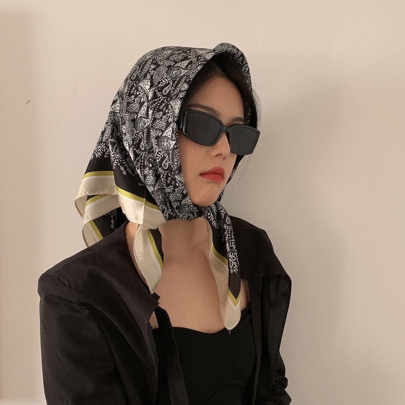 Khăn Choàng Cổ Hình Vuông Cỡ Nhỏ Phong Cách Retro Thời Trang Cho Nữ