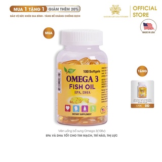 [MUA 1 TẶNG 1] 1 hộp Omega 3 100V tặng 1 hộp Omega 3 30V-Nature Gift USA