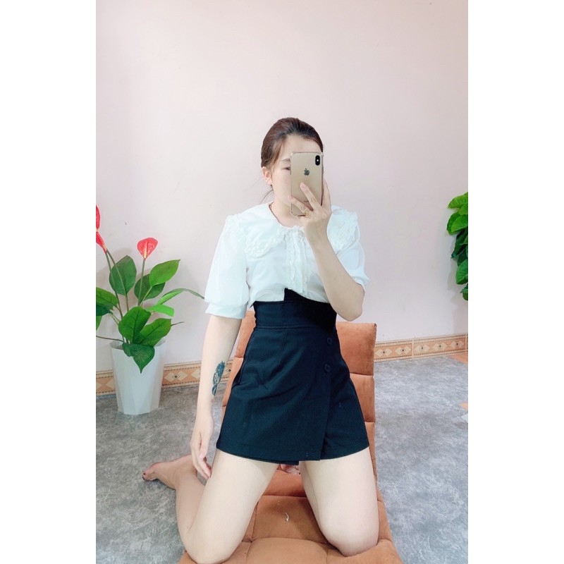 ÁO SƠ MI TAY CỘC CỔ SEN BÈO | BigBuy360 - bigbuy360.vn