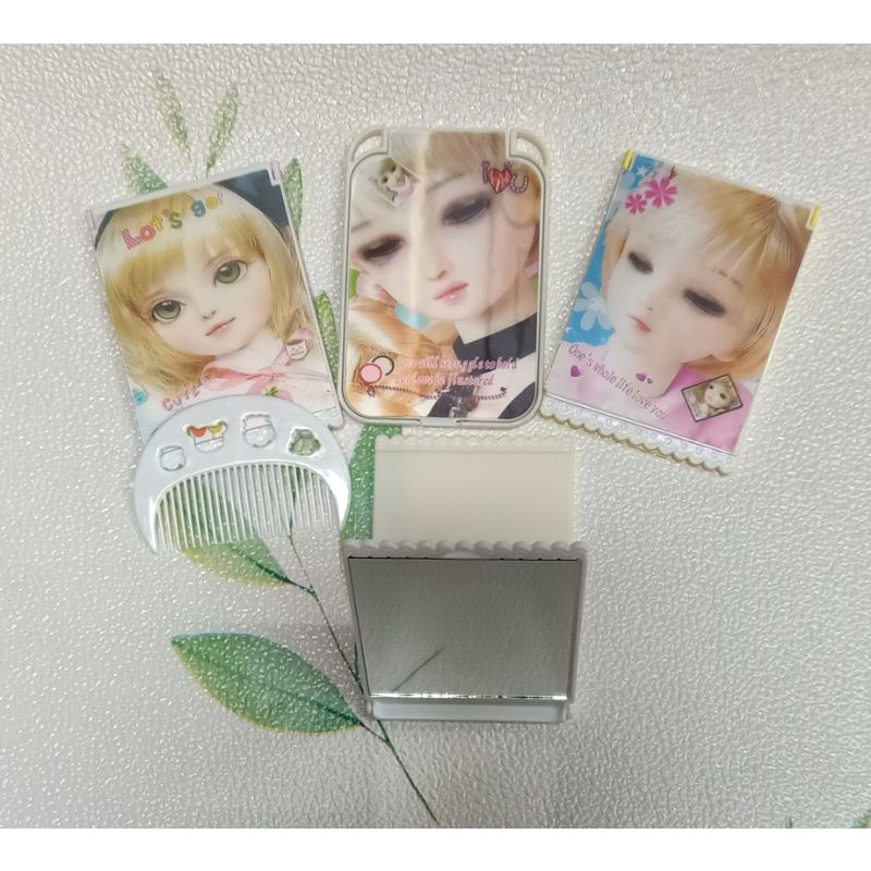 GƯƠNG TRÒN MINI Đáng Yêu Hàn Quốc Bỏ Túi, Gương Soi Bé Nhỏ Cầm Tay Di Động, Họa Tiết Hoạt Hình