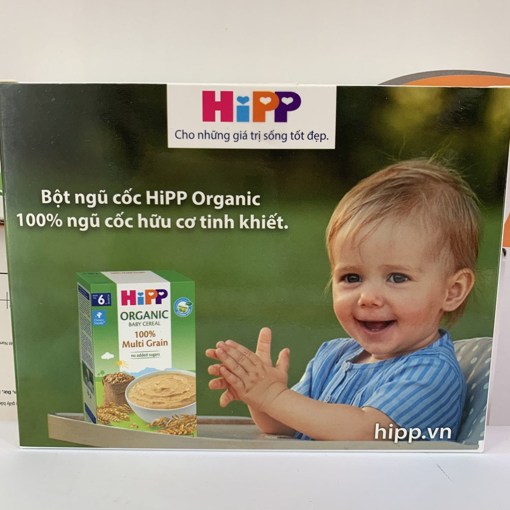 Hộp 2 gói bột ăn dặm dinh dưỡng ngũ cốc tổng hợp HiPP Organic kèm 1 thìa ăn dặm (20g/gói)