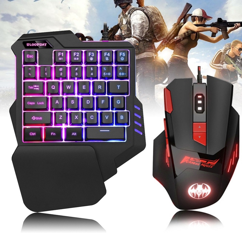Bàn Phím Cơ Một Tay Và Chuột Chơi Game Thiết Kế Đa Năng Nhỏ Gọn