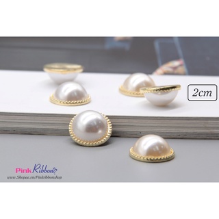 Charm đĩa hạt trai nửa 2cm phụ kiện thời trang, gắn lên phụ kiện tóc, làm phụ kiện nơ bờm kẹp tóc, DIY, handmade