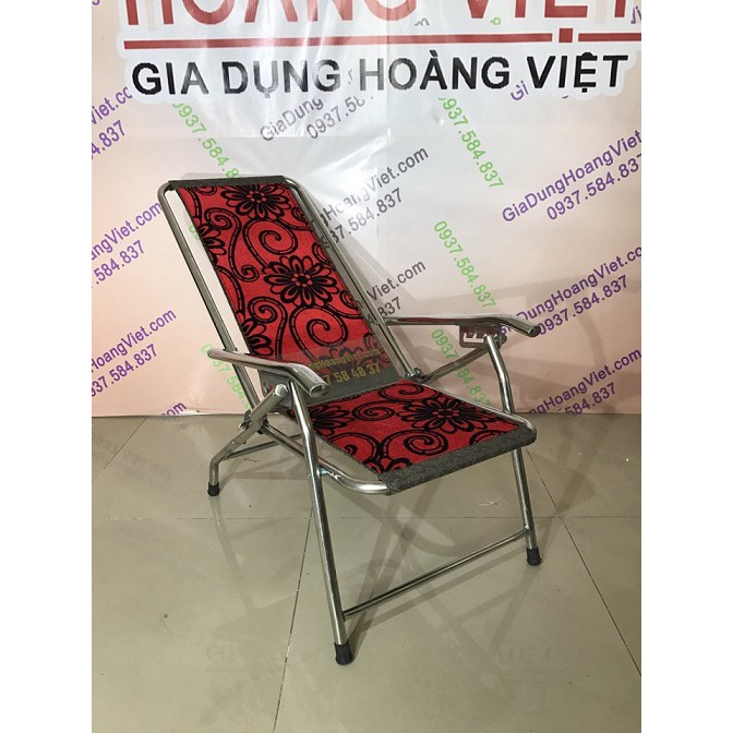Ghế Bố Inox Xếp Vải Lưới Tex Có Nệm Giao Hàng Siêu Tốc