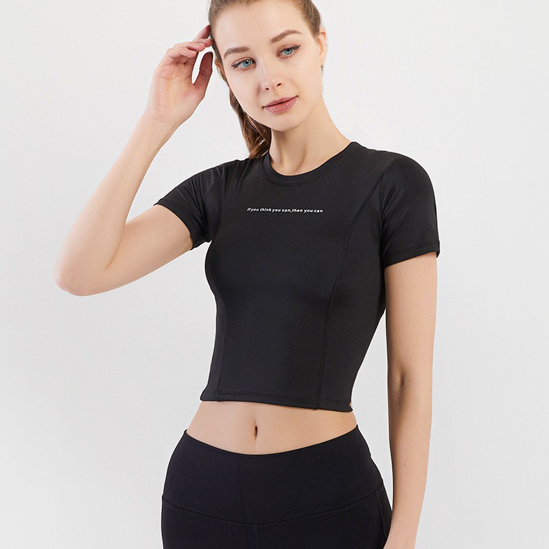 Áo tập gym, yoga nữ cộc tay, kiểu áo croptop body cao cấp, chất liệu co giãn thoáng mát OanhKieu-54