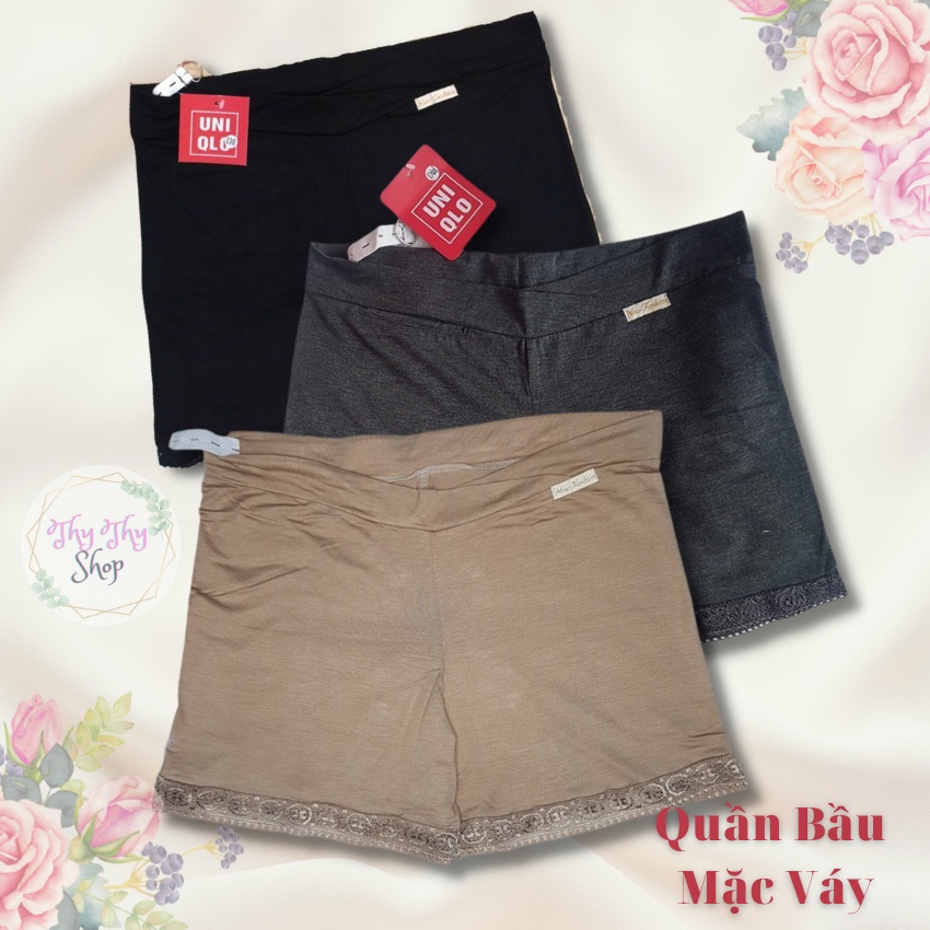 Quần Mặc Trong Váy Cho Bà Bầu Cạp Chéo Chất Cotton Mềm Mỏng Thông Hơi Thoáng Mát Không Hằn Dễ Chịu Mặc Bầu