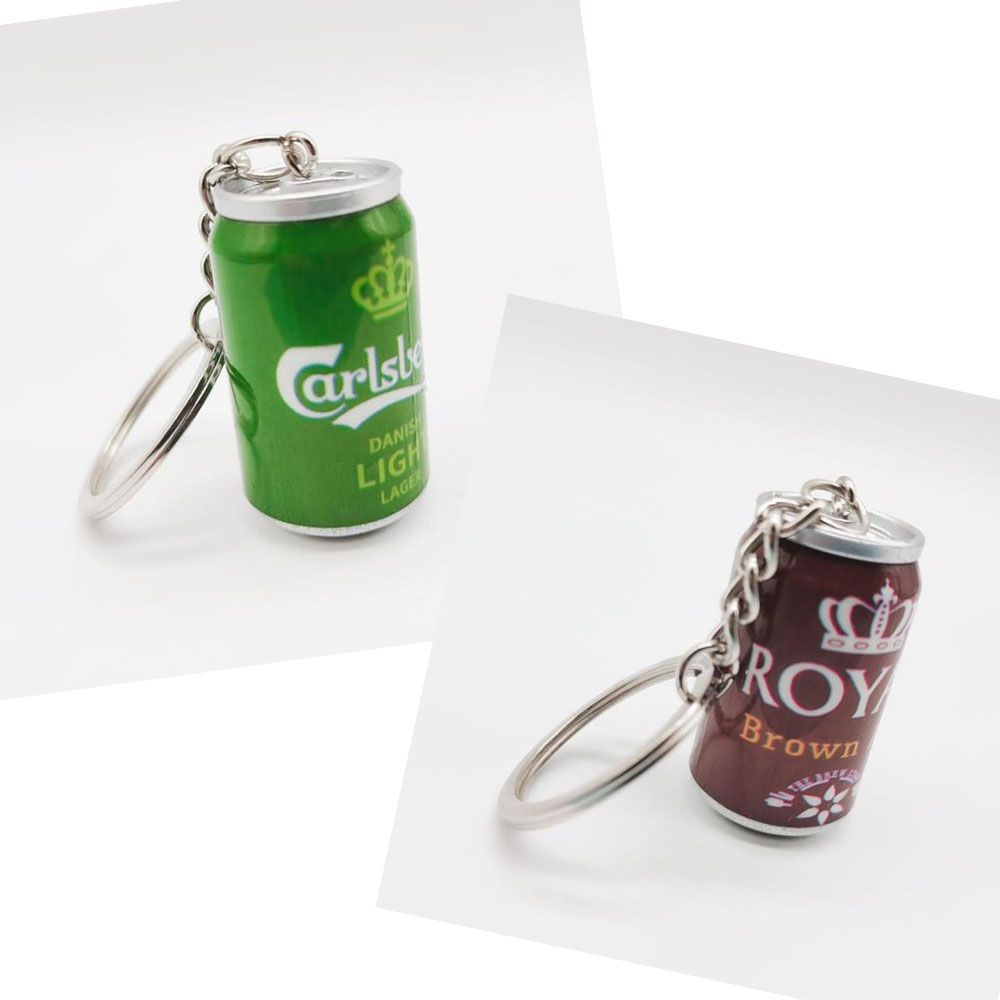 Móc khóa hình lon bia dễ thương dùng trang trí túi xách