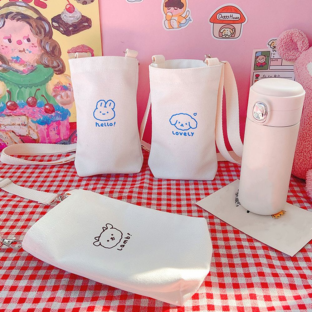 Túi đựng bình nước giữ nhiệt in họa tiết hoạt hình dễ thương cho nữ