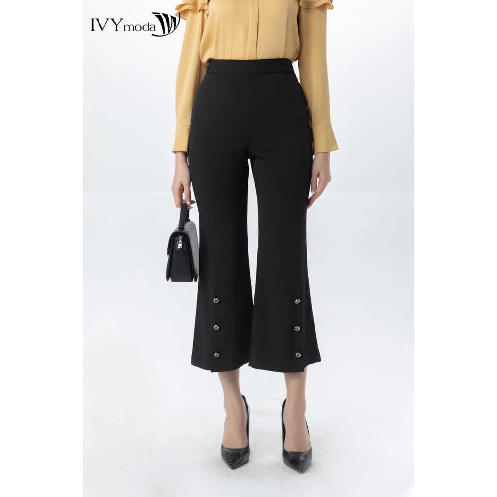Quần loe nữ đính khuy IVY moda MS 22M7432