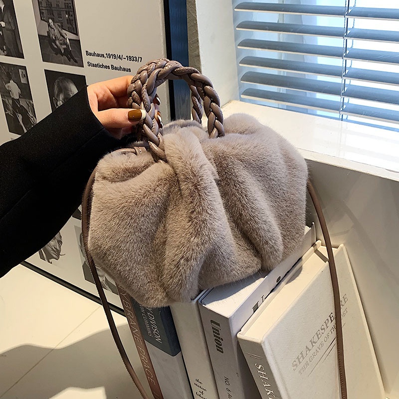 Túi Đeo Vai Phủ Lông Hình Đám Mây Nhỏ Gọn Thời Trang Thu Đông Năm 2022 Cho Nữ