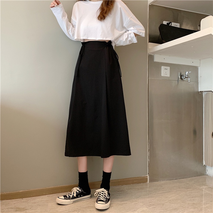 Chân váy chữ A SUXI lưng cao đơn giản phong cách cổ điển