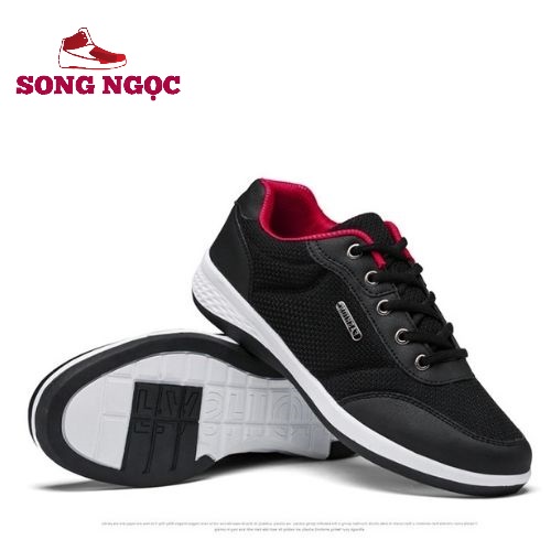 GiàyThể thao   Nam Giày Sneak Dáng Đẹp- Năng Động giữ nhiệt thoáng khí êm mềm hd12xanh đen