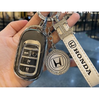Ốp chìa khóa xe ô tô Honda cao cấp tặng kèm móc logo hãng đính đá Honda Brio,City,Civic,CRV,HRV,...