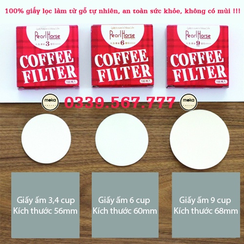 Giấy lọc cà phê màu trắng coffee filter cho ấm Moka pot !!!