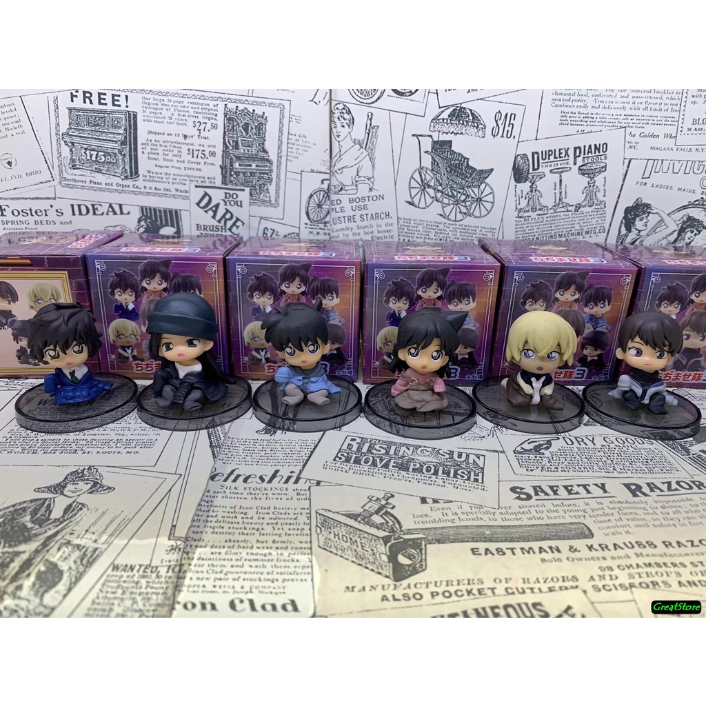 Combo 6 nhân vật Amine Conan Shinichi Kudo Ran Mori, Toru Amuro, ShuIchi Akai, Masumi Sera, Scotch Q mode